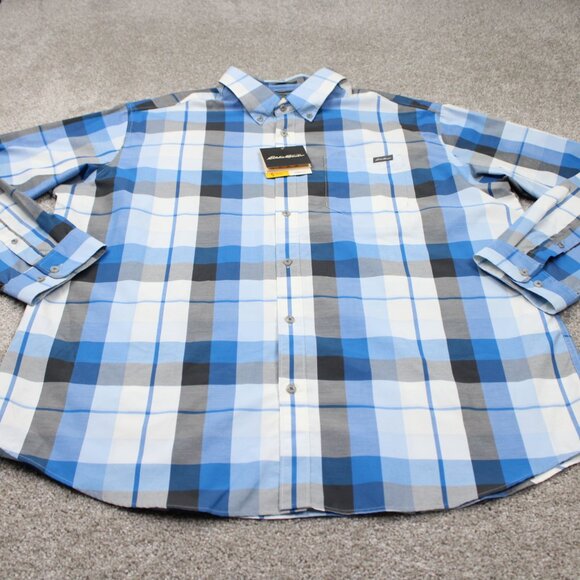 Eddie Bauer On the Go Shirt NWT Mens 2XL XXL Blue Travex FreeDry Classic Fit L/S - Picture 2 of 16